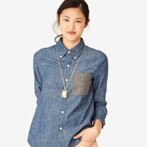 Kate Spade Saturday Denim Chambray Button Down Shirt Size 00